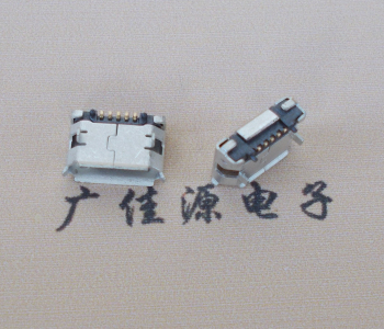 洛阳Micro USB 5pin接口 固定脚距6.4插板有柱卷边