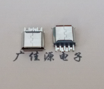 洛阳Micro USB母座 防水接口焊线夹板式悬空翻边