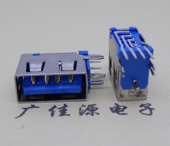 洛阳USB 测插2.0母座 短体10.0MM 接口 蓝色胶芯
