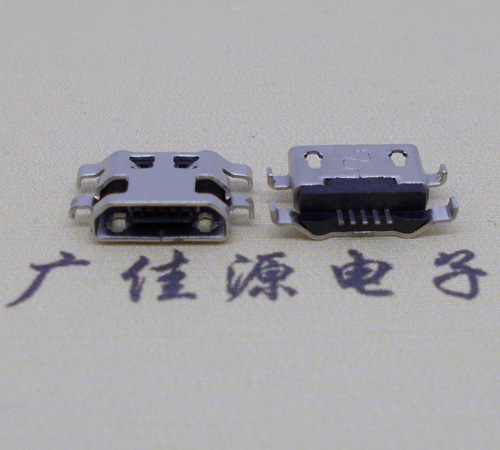 洛阳micro usb5p连接器 反向沉板1.6mm四脚插平口