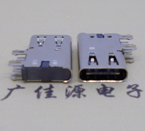 洛阳侧插USB3.1接头座子.90度type-c母座.6p侧插连接器