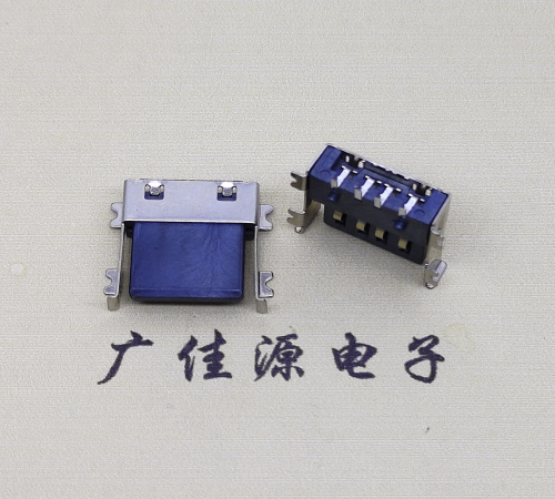 洛阳薄胶芯母座 USB2.0卧式贴板A母10.0短体尺寸